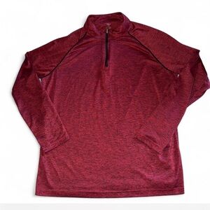 Men's Quarter-Zip Long Sleeve Performance Top - Burgundy Heather